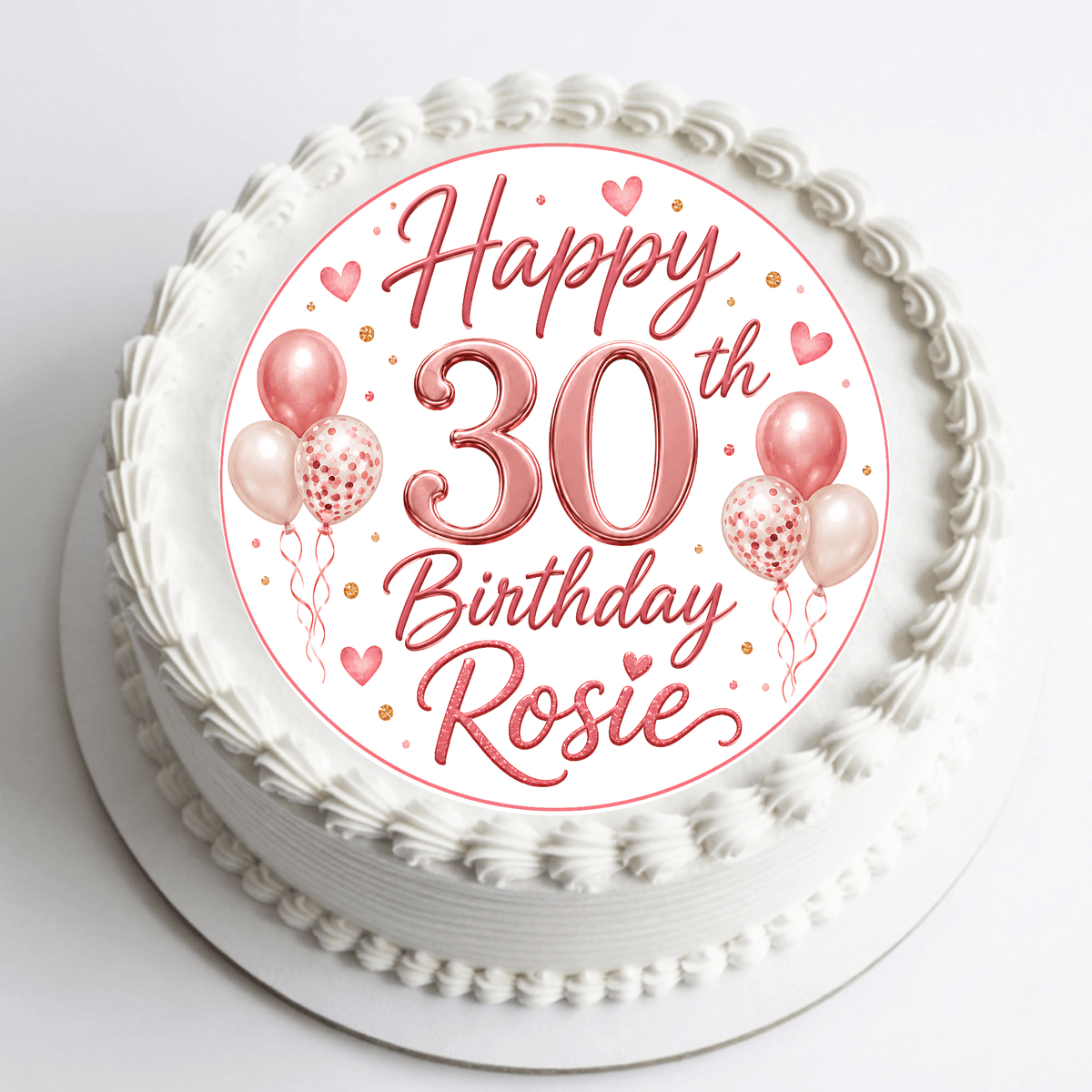 30th Birthday Cake Topper – Edible Cake Topper - The Cake Print Studio