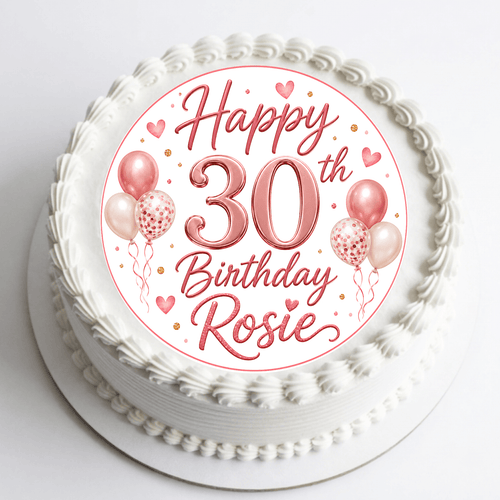 30th Birthday Cake Topper – Edible Cake Topper - The Cake Print Studio