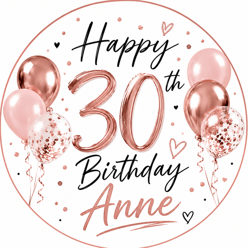 30th Birthday Personalised Cake Topper – Edible Cake Topper - The Cake Print Studio