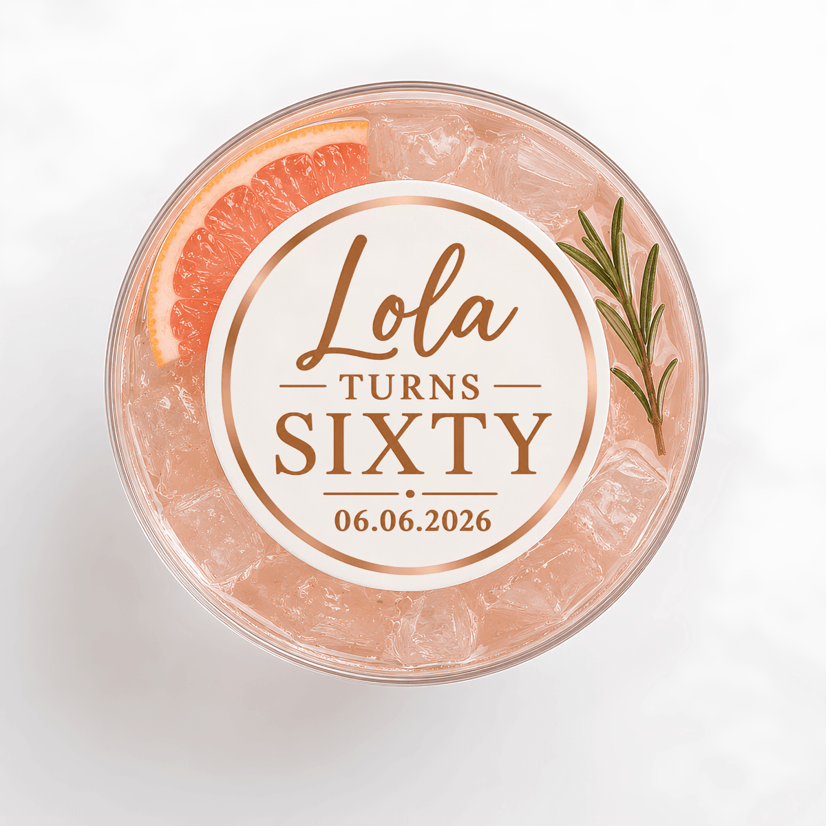 60th Birthday Edible Drink Toppers | Personalised Cocktail Toppers - The Cake Print Studio
