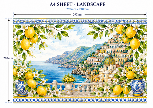 Amalfi Coast Lemon Edible Cake Wrap - The Cake Print Studio