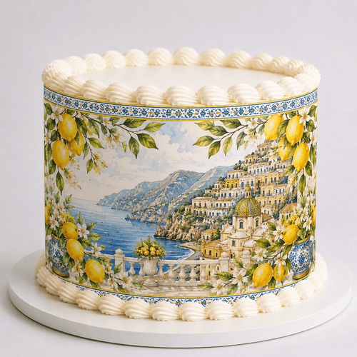 Amalfi Coast Lemon Edible Cake Wrap - The Cake Print Studio