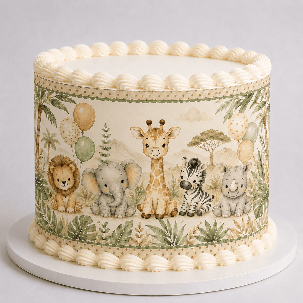Baby Safari Edible Cake Wrap - The Cake Print Studio