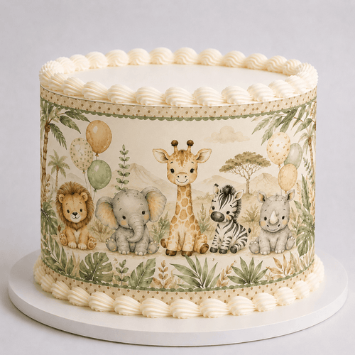 Baby Safari Edible Cake Wrap - The Cake Print Studio