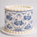 Blue Toile de Jouy Edible Cake Wrap - The Cake Print Studio