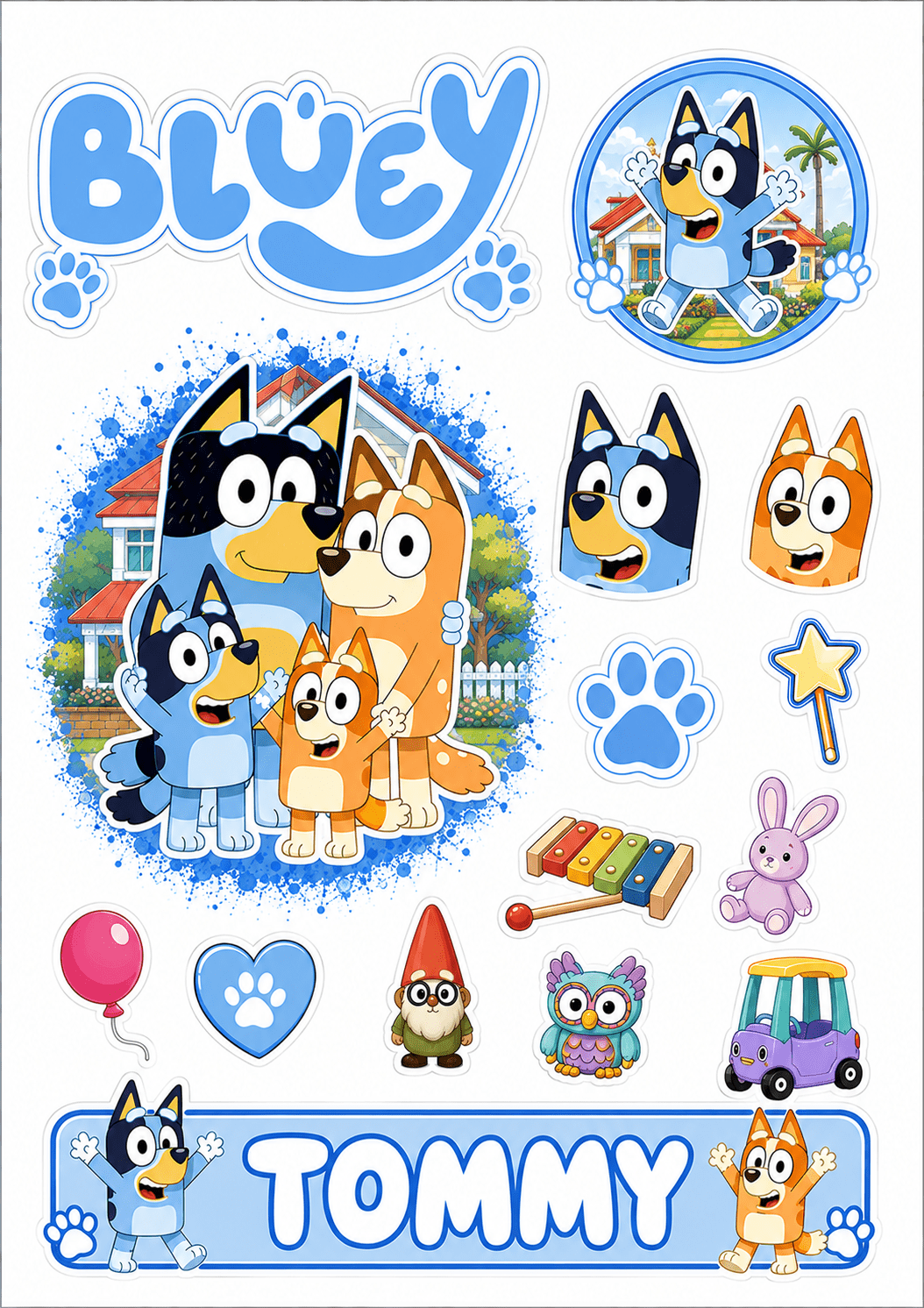 Bluey Edible Cut-Out Toppers - The Cake Print Studio