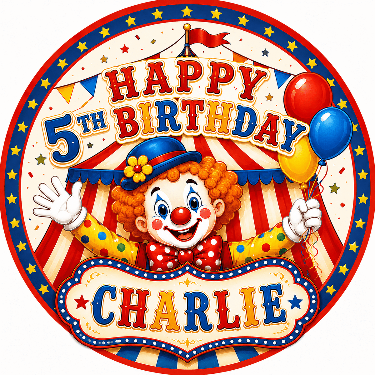 Circus Clown Cake Topper – Edible Cake Topper - The Cake Print Studio