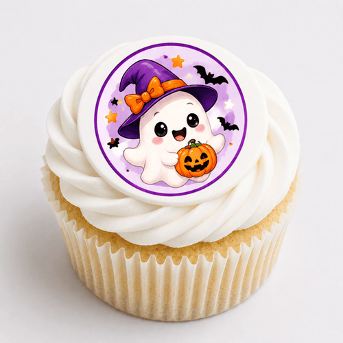 Cute Halloween Cupcake Toppers - Edible Cupcake Toppers - The Cake Print Studio