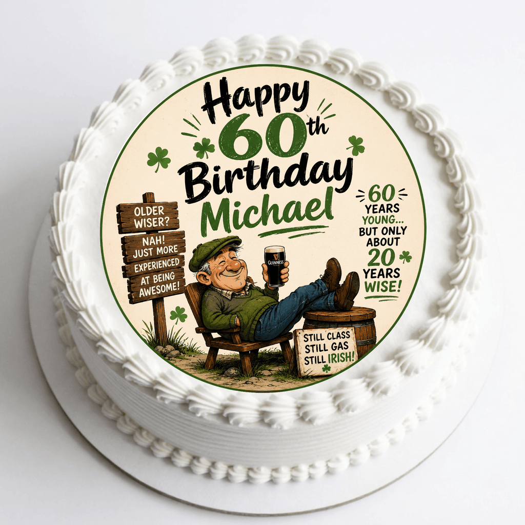 Funny Irish Birthday Cake Topper – Edible Cake Topper - The Cake Print Studio