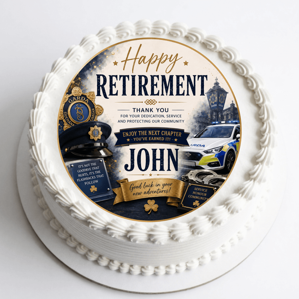Garda Retirement Cake Topper – Edible Cake Topper - The Cake Print Studio