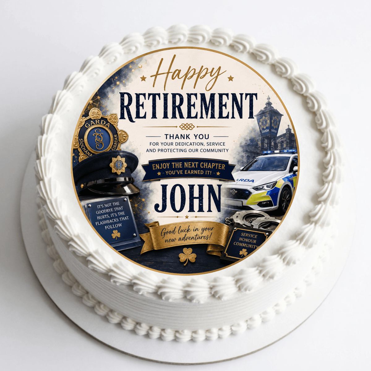 Garda Retirement Cake Topper – Edible Cake Topper - The Cake Print Studio