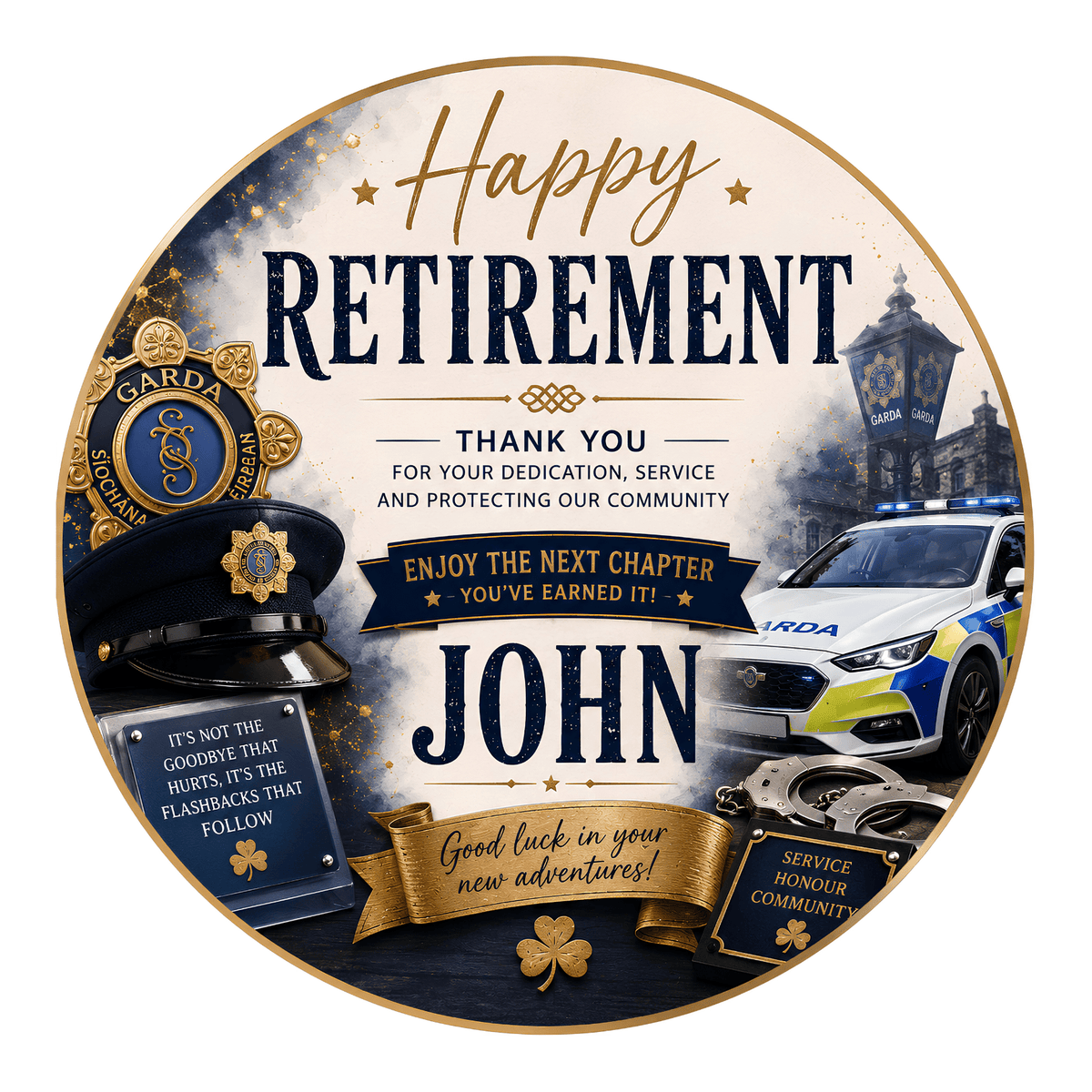Garda Retirement Cake Topper – Edible Cake Topper - The Cake Print Studio