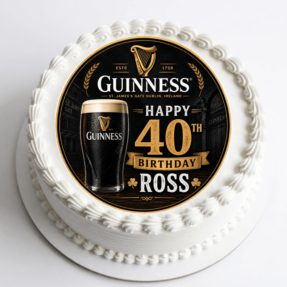Guinness Cake Topper – Edible Cake Topper - The Cake Print Studio