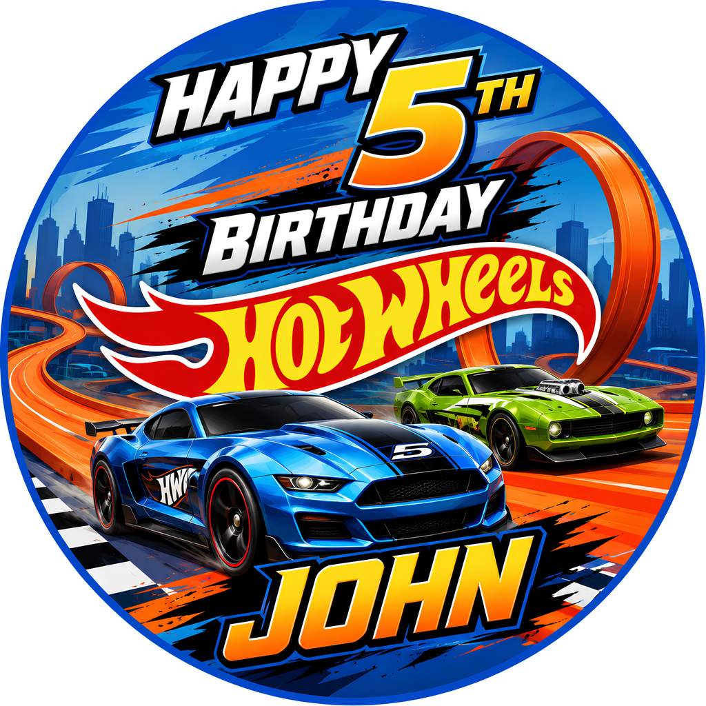 Hot Wheels Cake Topper – Edible Cake Topper - The Cake Print Studio