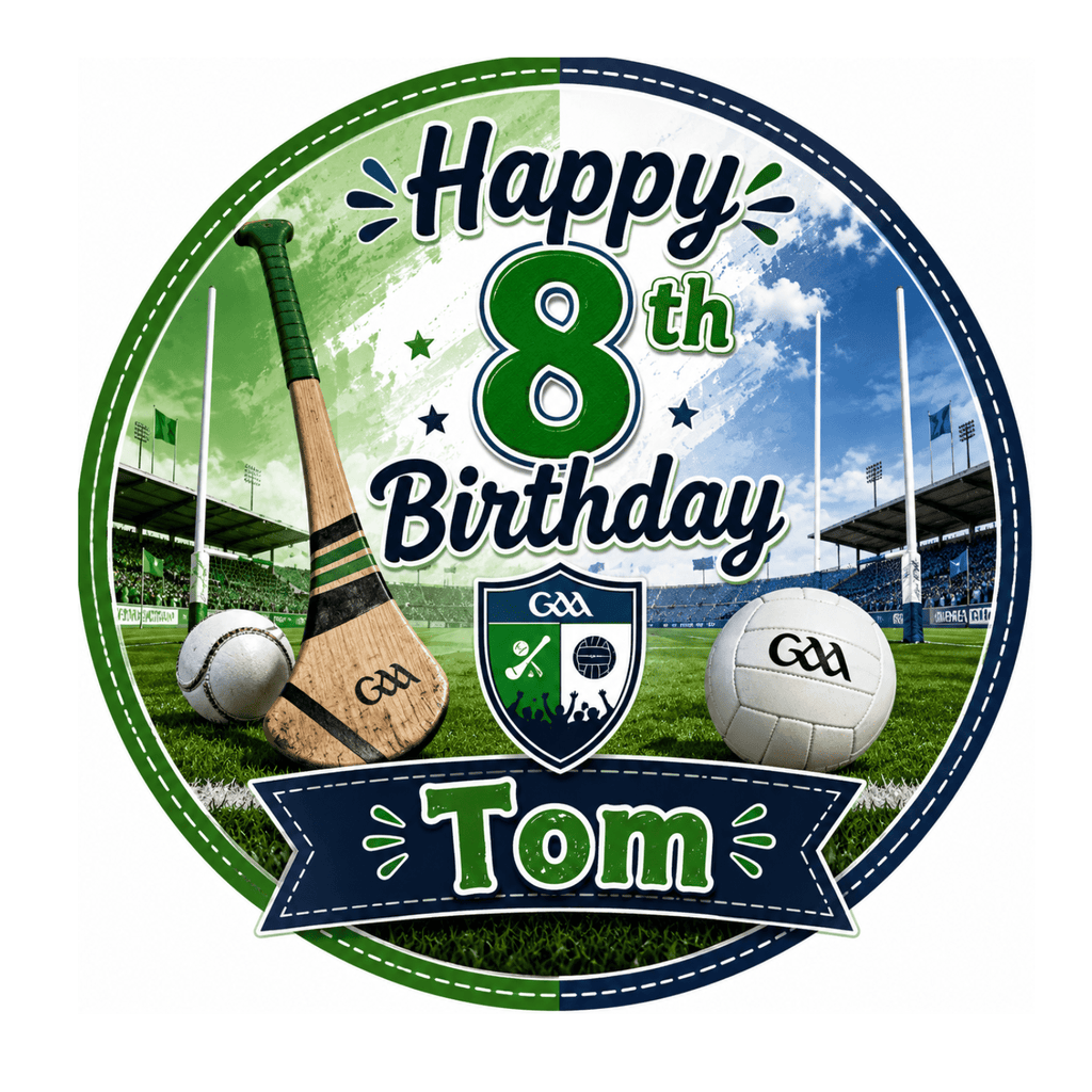 Hurling and Football GAA Cake Topper – Edible Cake Topper - The Cake Print Studio