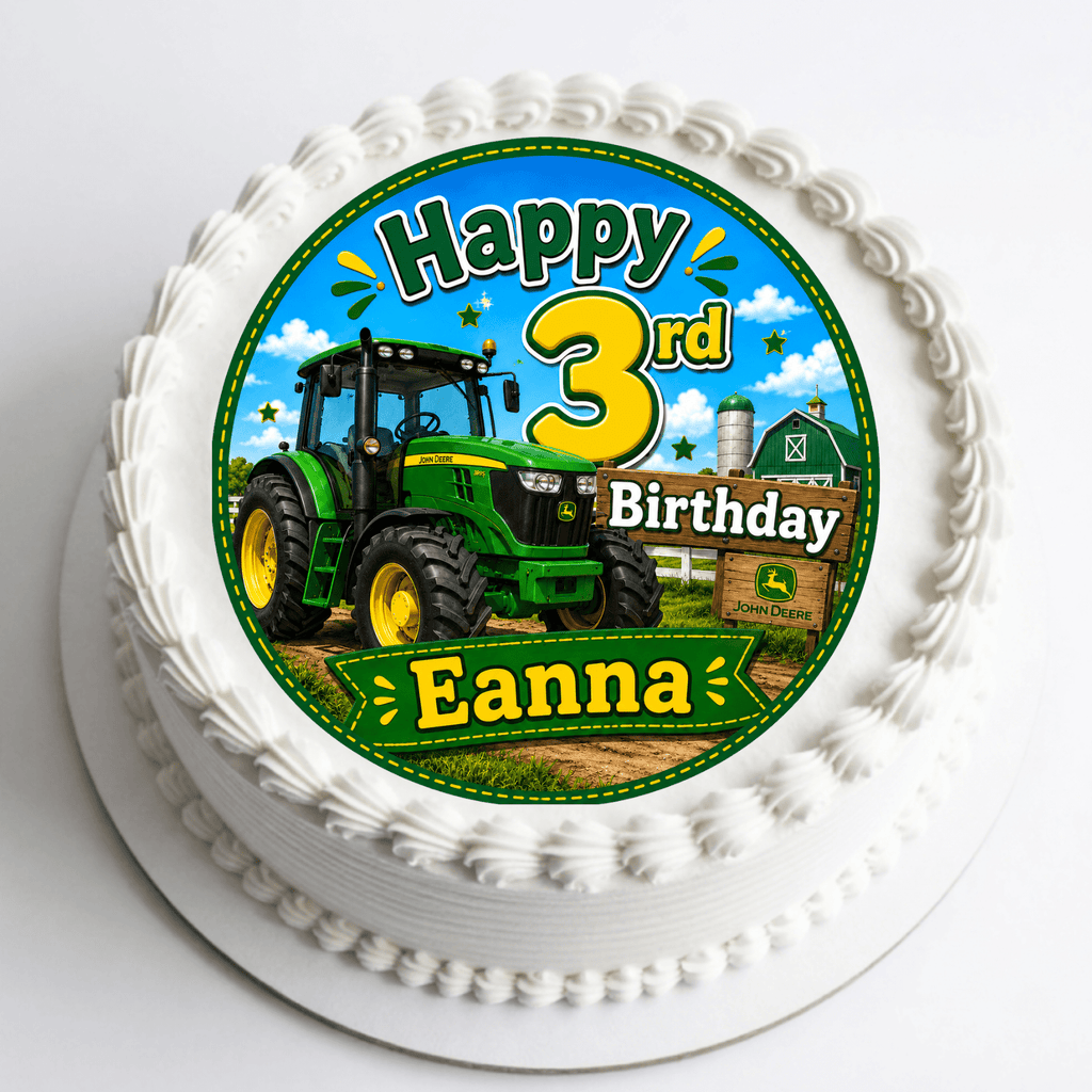 John Deere Tractor Cake Topper – Edible Cake Topper - The Cake Print Studio