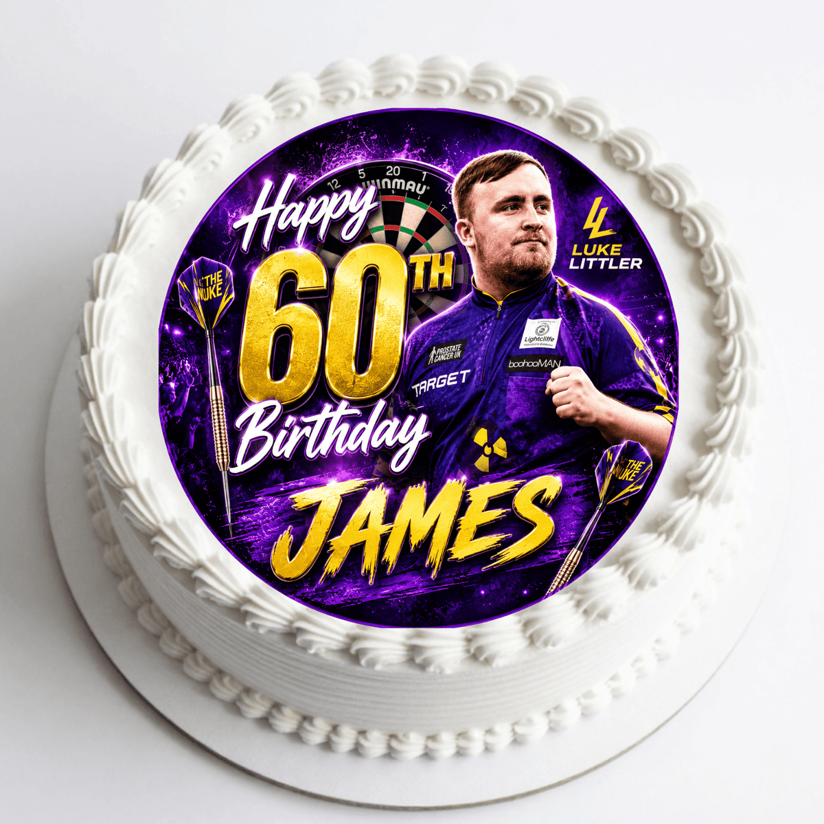 Luke Littler Darts Birthday Cake Topper – Edible Cake Topper - The Cake Print Studio