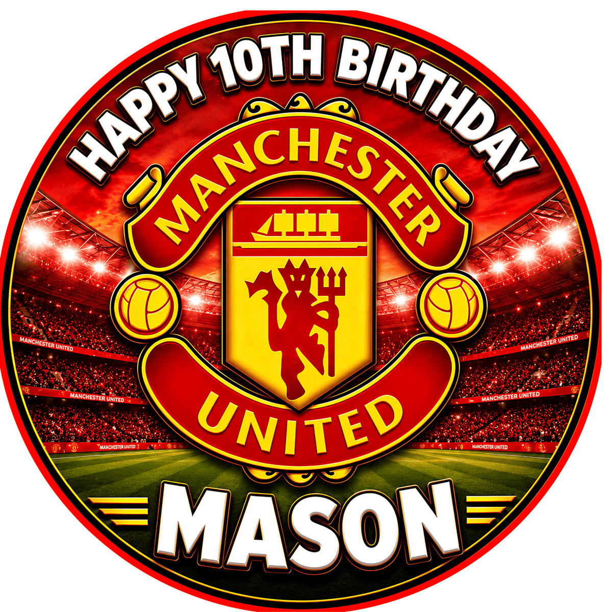 Manchester United Cake Topper – Edible Cake Topper - The Cake Print Studio