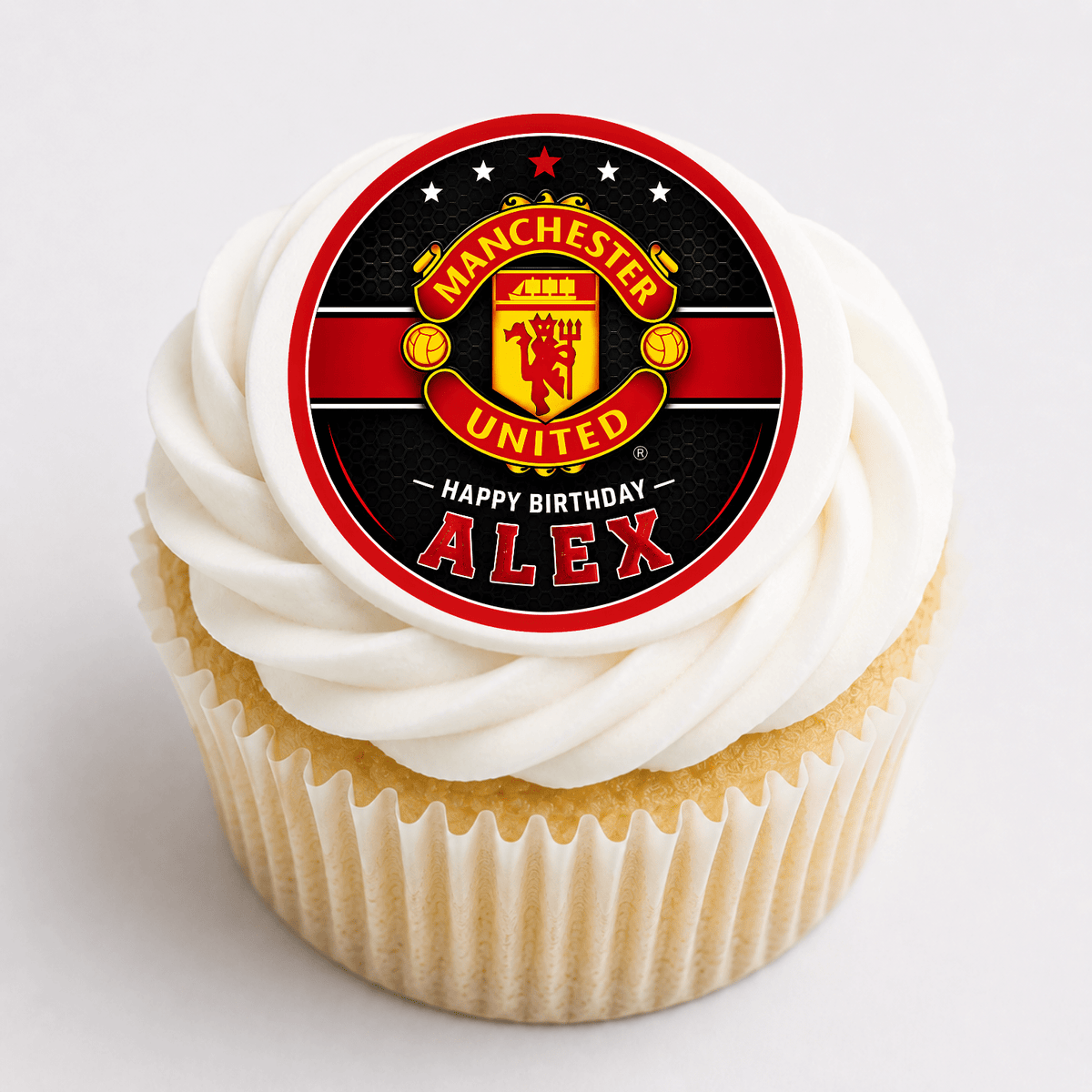 Manchester United Cupcake Toppers – Edible Cupcake Toppers - The Cake Print Studio