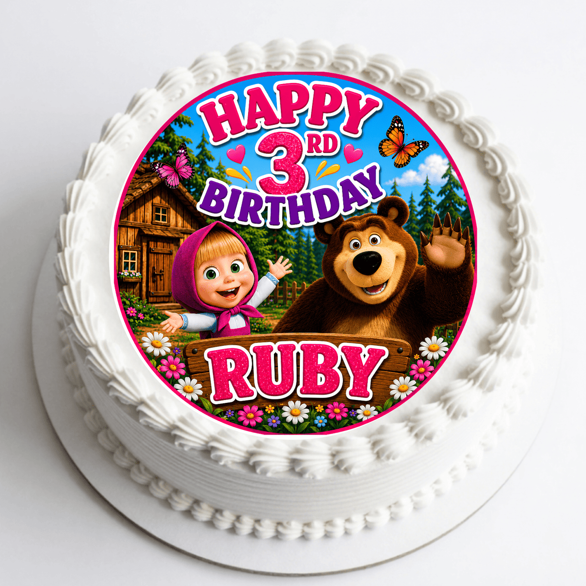 Masha and The Bear Cake Topper – Edible Cake Topper - The Cake Print Studio