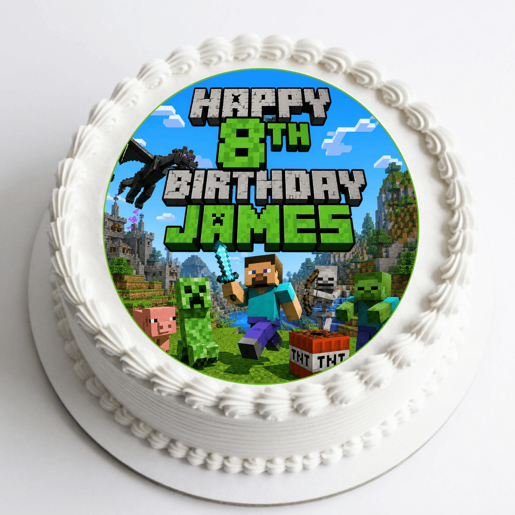 Minecraft Cake Topper – Edible Cake Topper - The Cake Print Studio