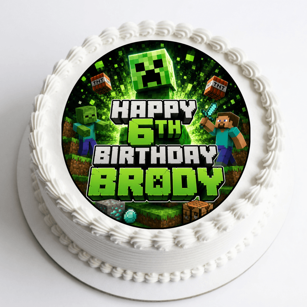 Minecraft Creeper Cake Topper – Edible Cake Topper - The Cake Print Studio