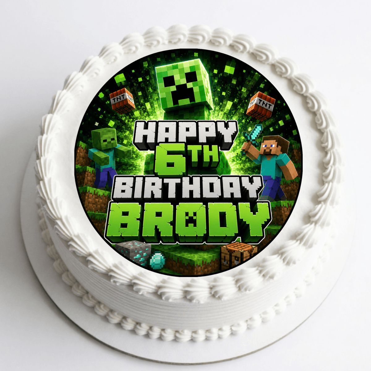 Minecraft Creeper Cake Topper – Edible Cake Topper - The Cake Print Studio