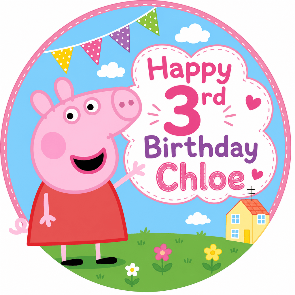 Peppa Pig Cake Topper – Edible Cake Topper - The Cake Print Studio