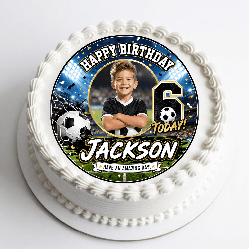 Personalised Football Photo Cake Topper – Edible Cake Topper - The Cake Print Studio