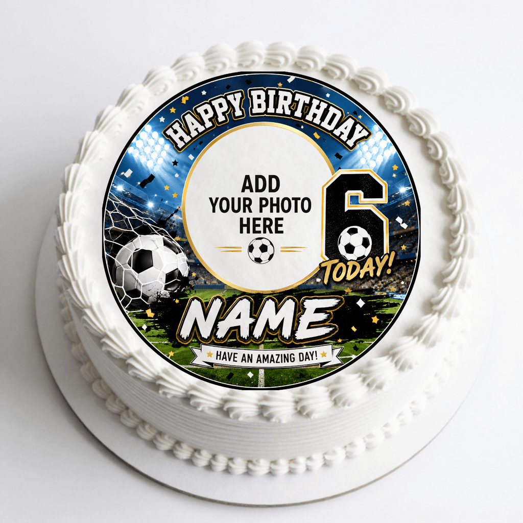 Personalised Football Photo Cake Topper – Edible Cake Topper - The Cake Print Studio