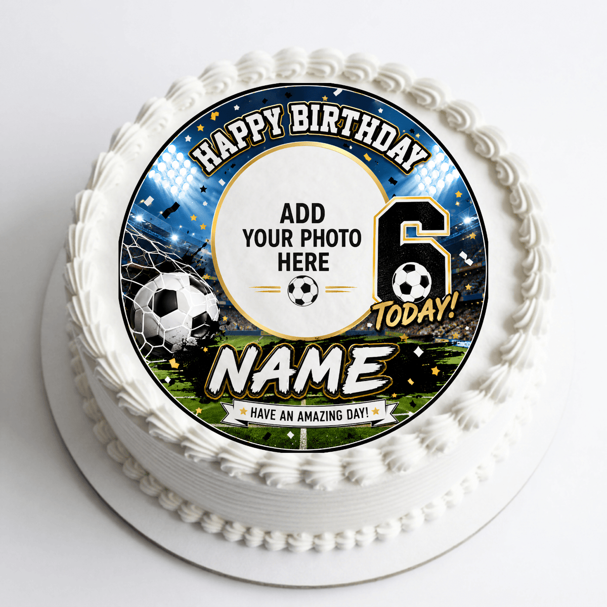 Personalised Football Photo Cake Topper – Edible Cake Topper - The Cake Print Studio