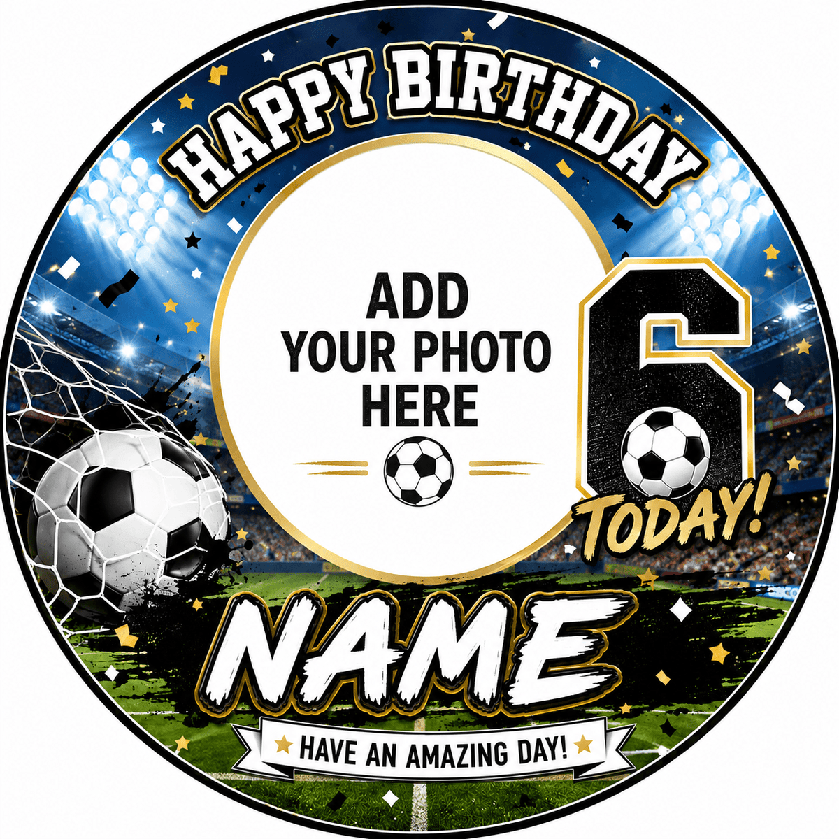 Personalised Football Photo Cake Topper – Edible Cake Topper - The Cake Print Studio