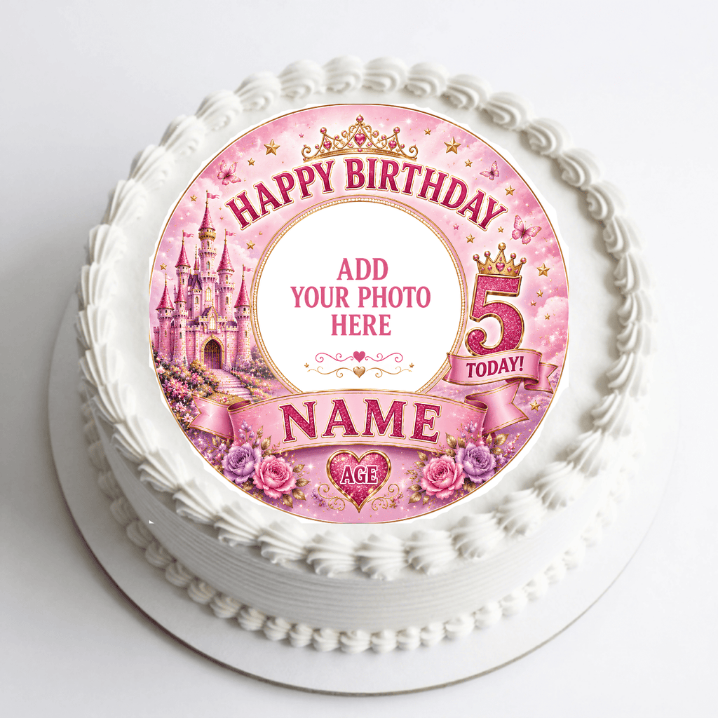 Personalised Princess Photo Cake Topper – Edible Cake Topper - The Cake Print Studio