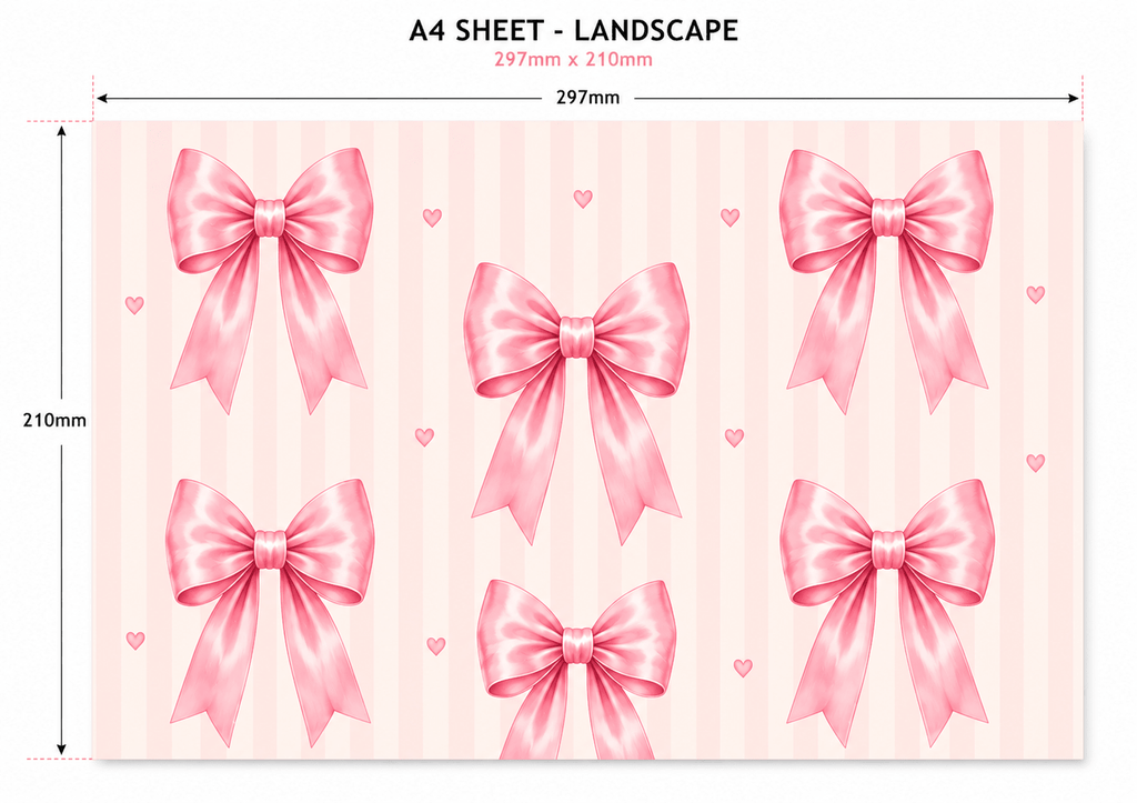 Pink Coquette Bow Edible Cake Wrap - The Cake Print Studio