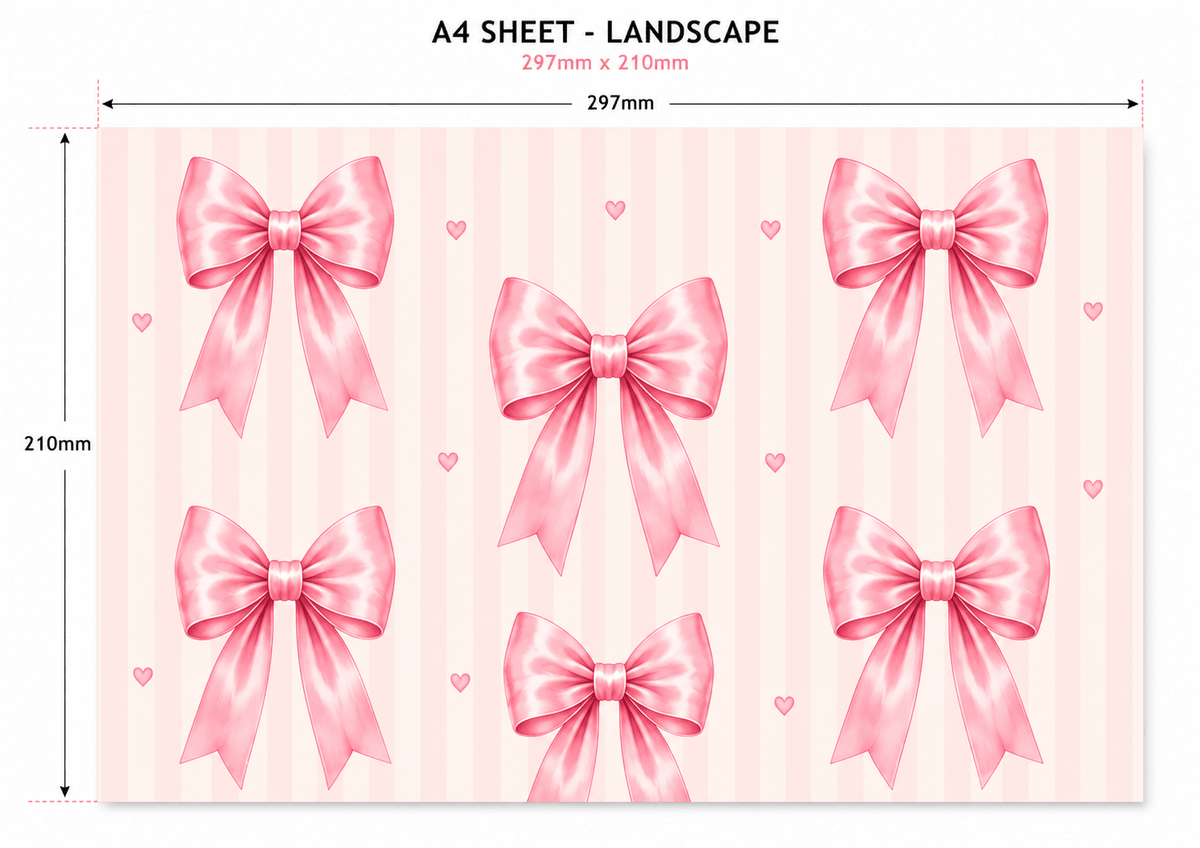 Pink Coquette Bow Edible Cake Wrap - The Cake Print Studio