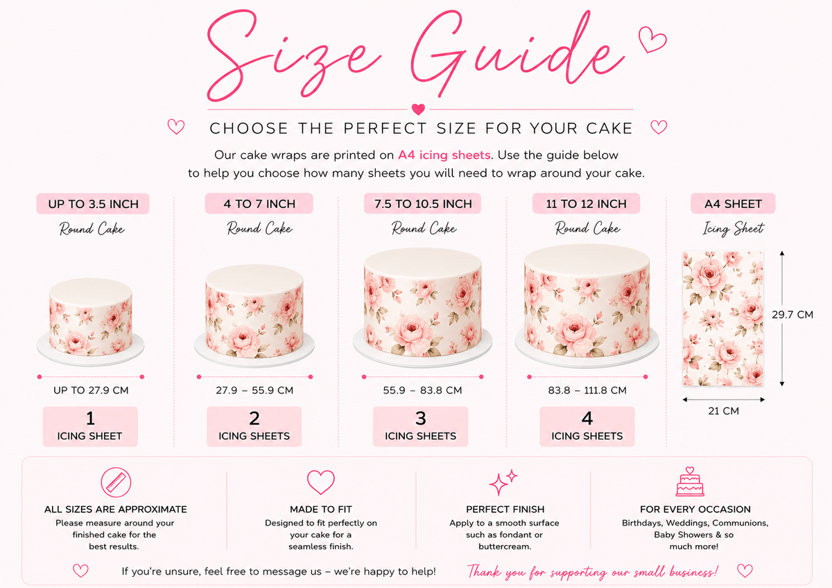 Pink Coquette Bow Edible Cake Wrap - The Cake Print Studio