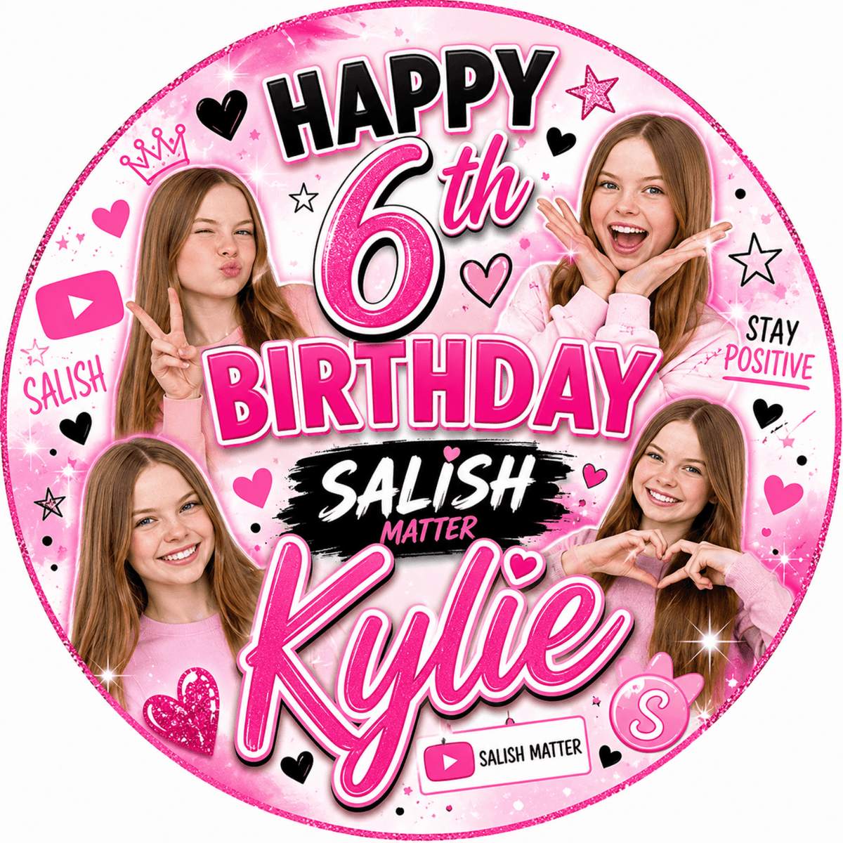 Salish Matter Birthday Cake Topper – Edible Cake Topper - The Cake Print Studio