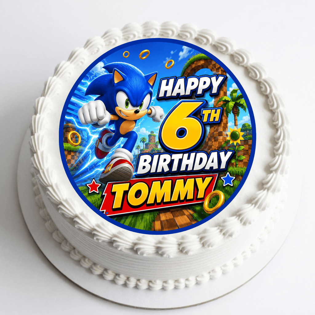 Sonic The Hedgehog Cake Topper – Edible Cake Topper - The Cake Print Studio