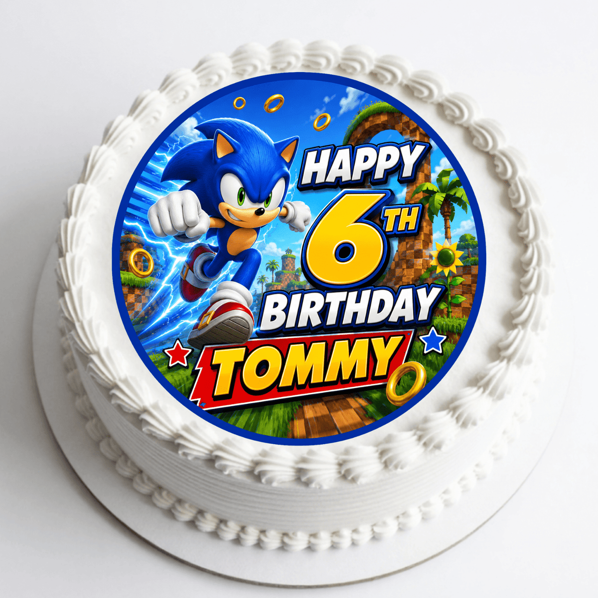 Sonic The Hedgehog Cake Topper – Edible Cake Topper - The Cake Print Studio