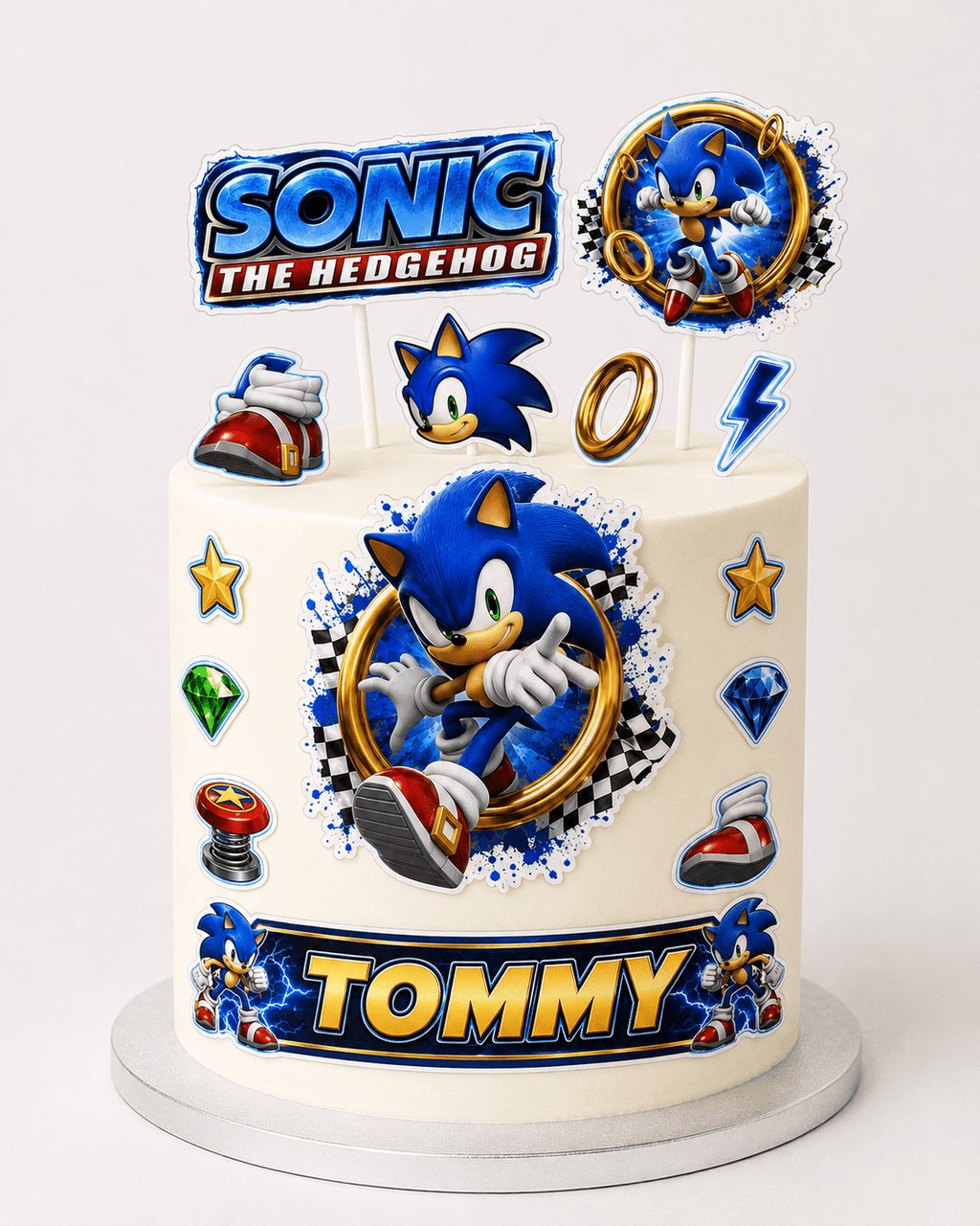 Sonic the Hedgehog Edible Cut-Out Toppers - The Cake Print Studio