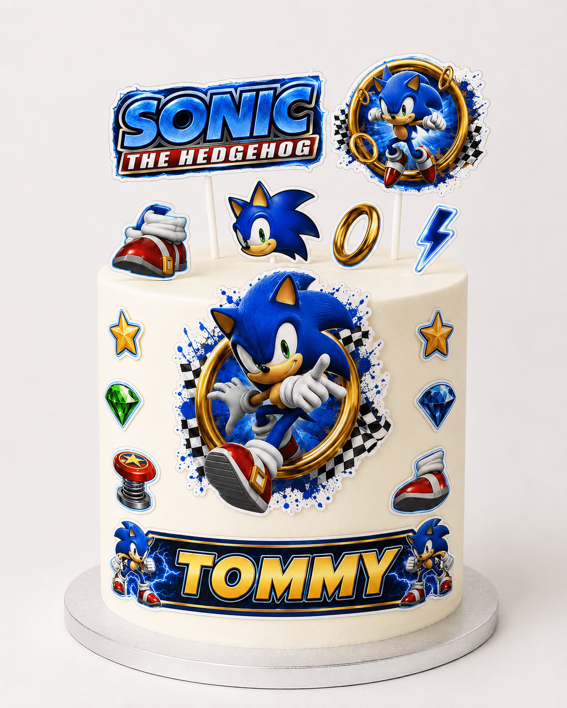Sonic the Hedgehog Edible Cut-Out Toppers - The Cake Print Studio