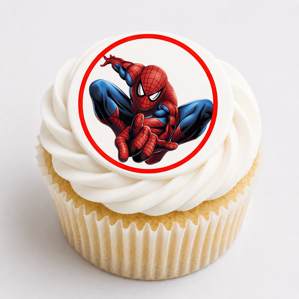 Spiderman Cupcake Toppers - Edible Cupcake Toppers - The Cake Print Studio