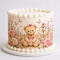 Teddy Bear Garden Edible Cake Wrap - The Cake Print Studio