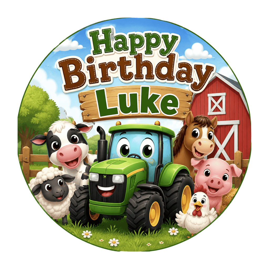 Tractor and Farm Cake Topper – Edible Cake Topper - The Cake Print Studio