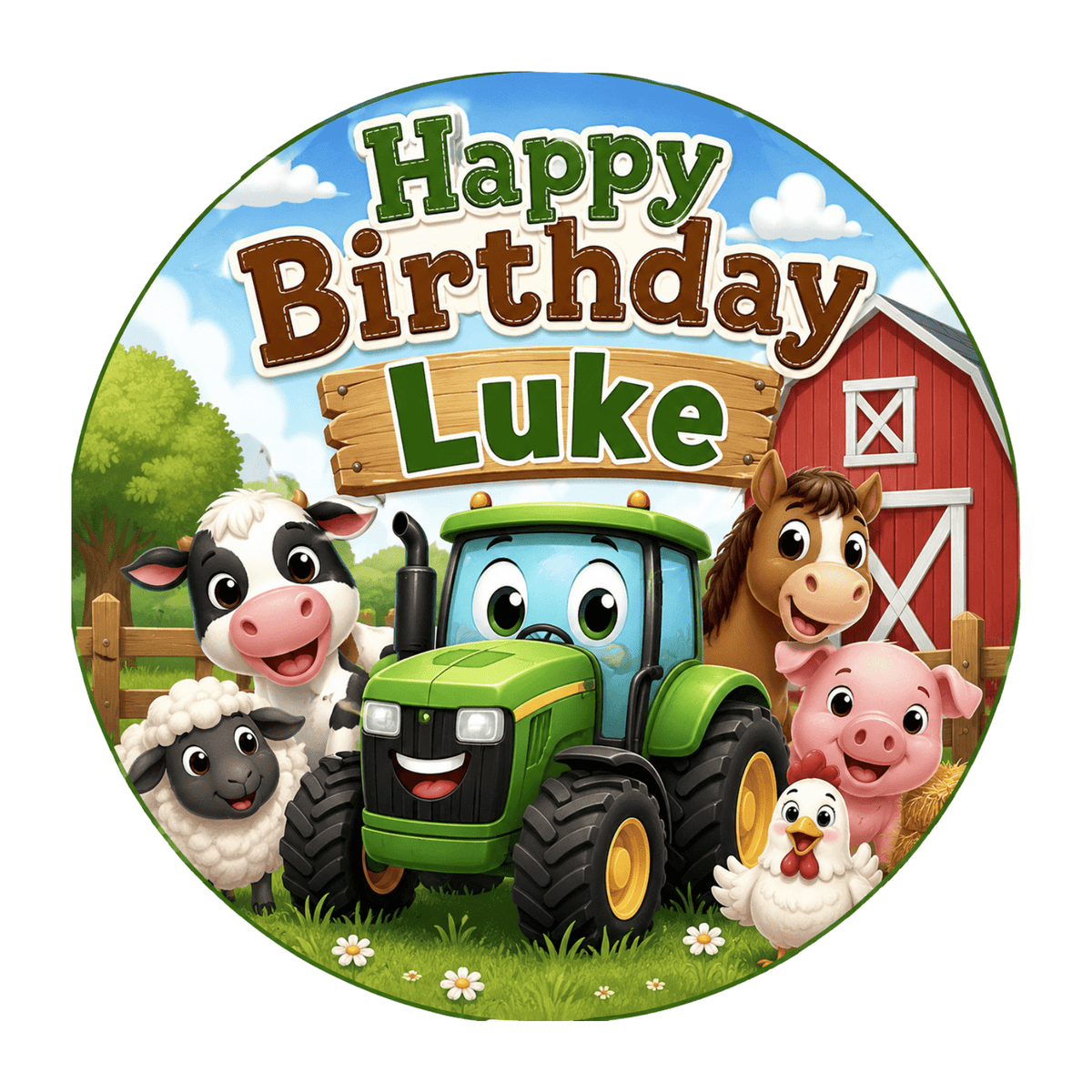 Tractor and Farm Cake Topper – Edible Cake Topper - The Cake Print Studio