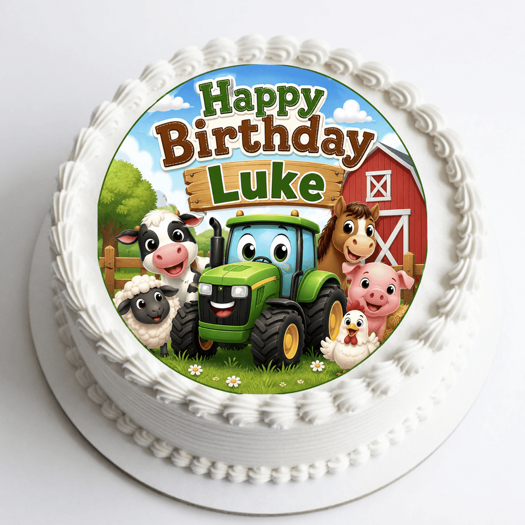 Tractor and Farm Cake Topper – Edible Cake Topper - The Cake Print Studio