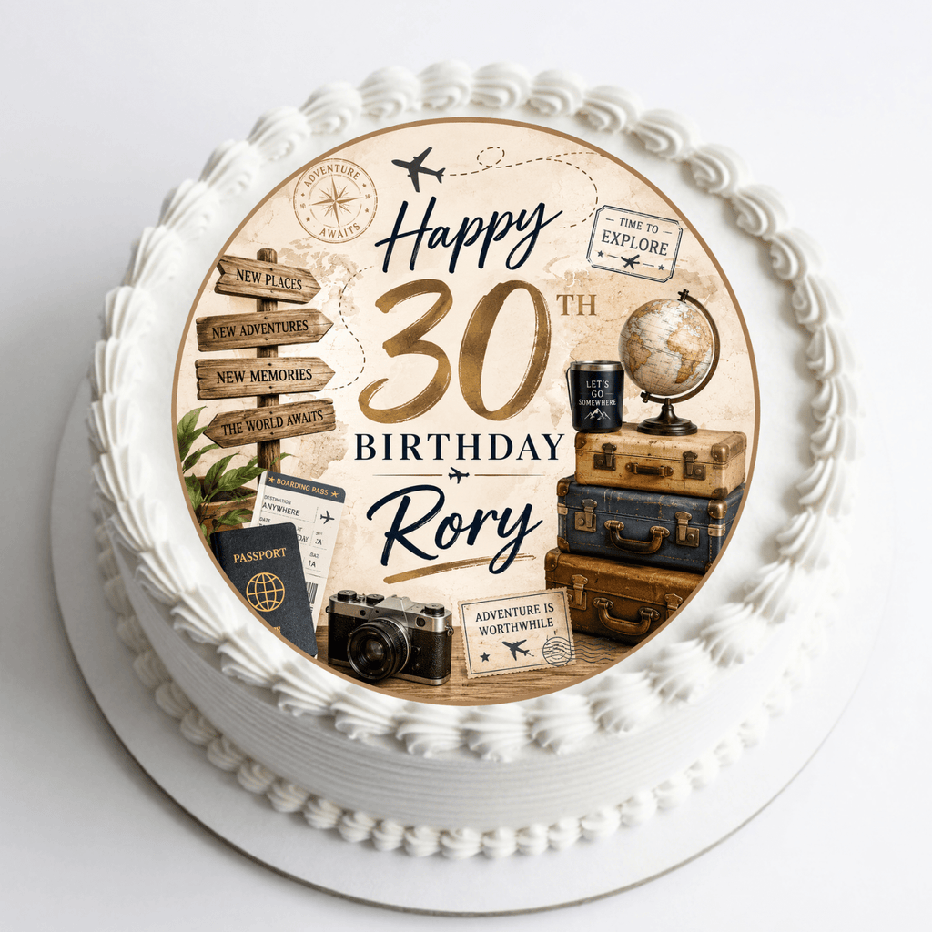 Travel Cake Topper – Edible Cake Topper - The Cake Print Studio
