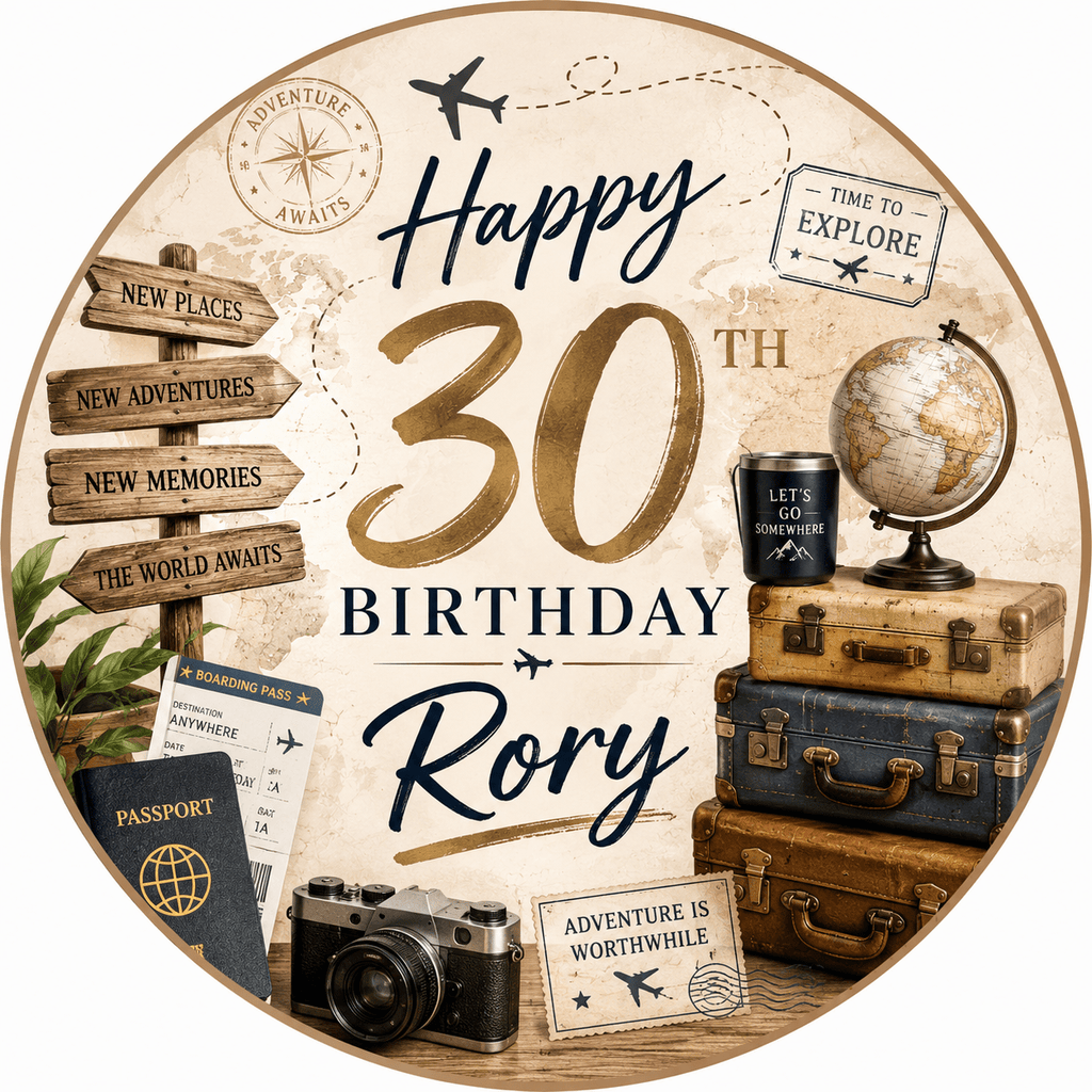 Travel Cake Topper – Edible Cake Topper - The Cake Print Studio
