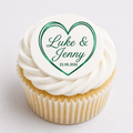Wedding Cupcake Toppers – Emerald Green Edible Cupcake Toppers - The Cake Print Studio