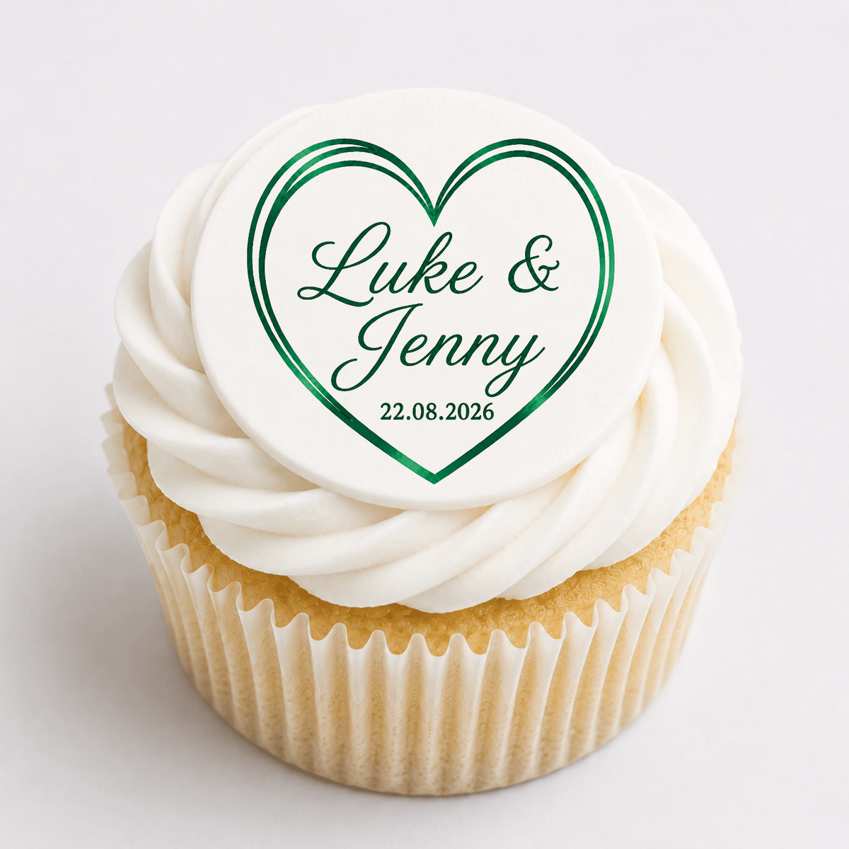 Wedding Cupcake Toppers – Emerald Green Edible Cupcake Toppers - The Cake Print Studio